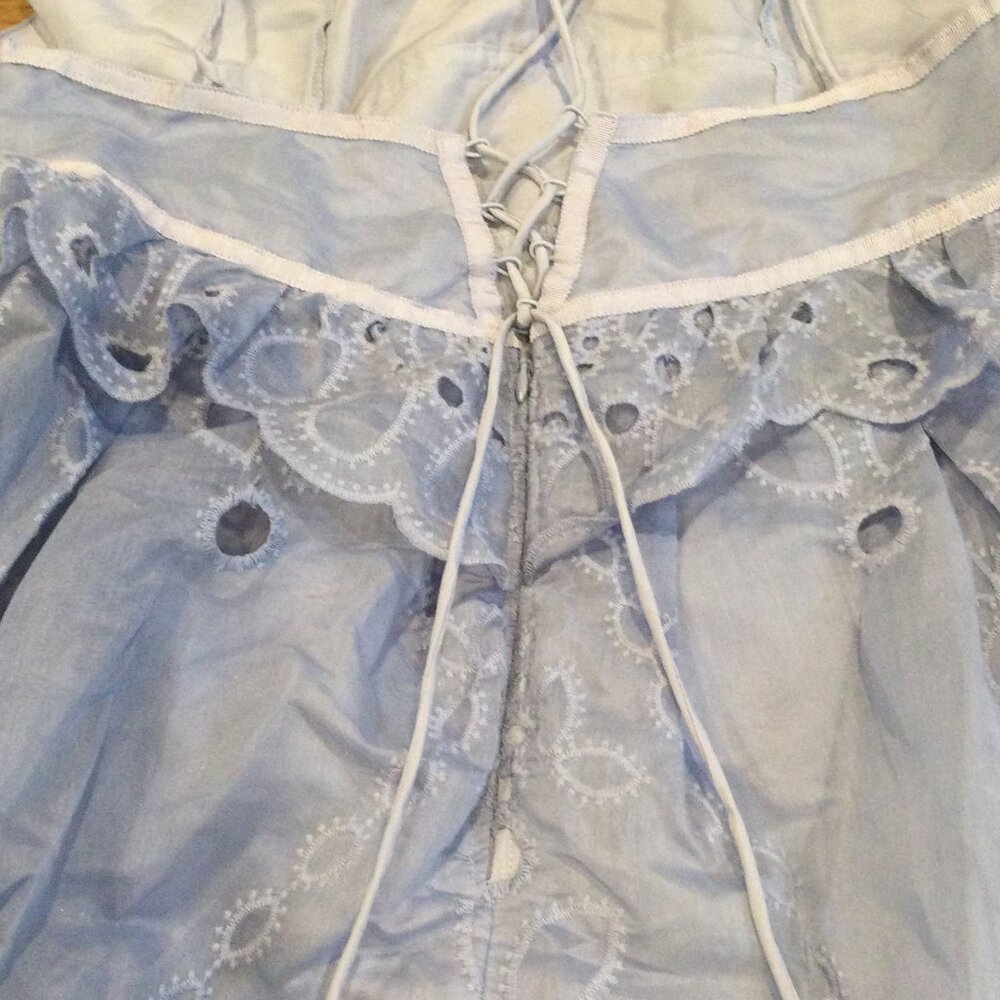 NWT ASOS Dress w/ Floral broderie & lace insert detail BLUE - Picture 7 of 8